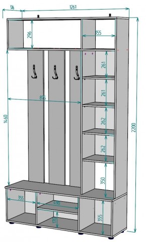 Прихожая с зеркалом V19_M в Губкинском - gubkinskiy.mebel24.online | фото 2
