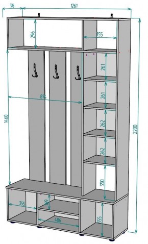 Прихожая с зеркалом V20_M в Губкинском - gubkinskiy.mebel24.online | фото 2