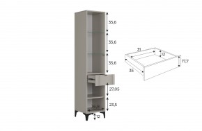 РИЧ Шкаф однодверный со стеклом в Губкинском - gubkinskiy.mebel24.online | фото 3