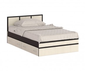 Сакура Кровать с ящиками 1200, цвет венге/дуб лоредо, ШхГхВ 123,5х203,5х80 см., сп.м. 1200х2000 мм., без матраса, основание есть, универсальная сборка в Губкинском - gubkinskiy.mebel24.online | фото 4