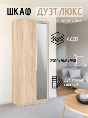 Шкаф 2-х створчатый Дуэт Люкс с зеркалом в Губкинском - gubkinskiy.mebel24.online | фото 7