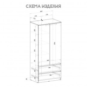 Шкаф 2-х створчатый Симпл ШК-03 (графит) в Губкинском - gubkinskiy.mebel24.online | фото 4