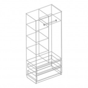 Шкаф 2-ств. с 2 ящиками "Бьянко" в Губкинском - gubkinskiy.mebel24.online | фото 5