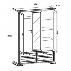 Шкаф 3D4S Z, MONAKO, цвет Сосна винтаж в Губкинском - gubkinskiy.mebel24.online | фото 1