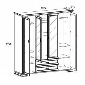 Шкаф 4D2S Z , MONAKO, цвет Сосна винтаж в Губкинском - gubkinskiy.mebel24.online | фото 1