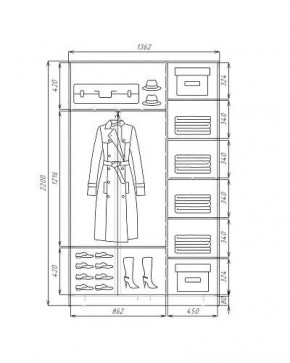 Шкаф-купе ХИТ 22-4-14-77 (420) в Губкинском - gubkinskiy.mebel24.online | фото 3