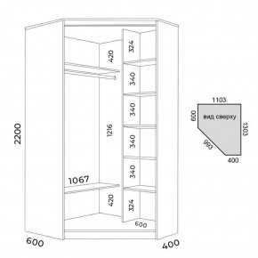 Шкаф-купе ХИТ-У-R-22-64-77 в Губкинском - gubkinskiy.mebel24.online | фото 3
