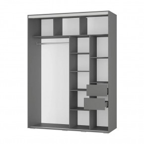 Шкаф-купе Крафт-6 1.6 м ШКК-06 (графит) в Губкинском - gubkinskiy.mebel24.online | фото 2