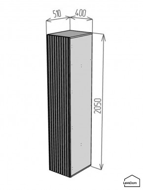 Шкаф Linnea MHR-1-2 2050х400х510 (Графит-М 11.1.25) в Губкинском - gubkinskiy.mebel24.online | фото 2