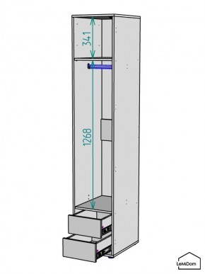 Шкаф Linnea MHR-1PO-3 2050х400х510 (Белый-М 11.1.2) в Губкинском - gubkinskiy.mebel24.online | фото 3