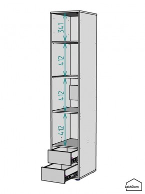 Шкаф Linnea MHR-1PO-4 2050х400х510 (Белый-М 11.1.1) в Губкинском - gubkinskiy.mebel24.online | фото 3
