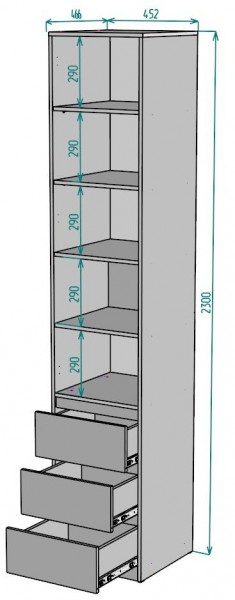 Шкаф Мальта H160 в Губкинском - gubkinskiy.mebel24.online | фото 2