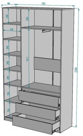 Шкаф Мальта H204 в Губкинском - gubkinskiy.mebel24.online | фото 2