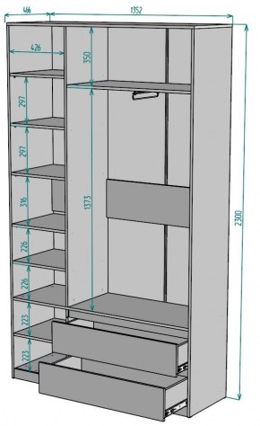 Шкаф Мальта H212 в Губкинском - gubkinskiy.mebel24.online | фото 2