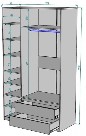 Шкаф Мальта H216 в Губкинском - gubkinskiy.mebel24.online | фото 2