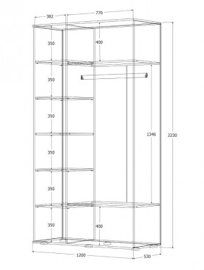 Шкаф Норден 1200 (Дуб Крафт белый) в Губкинском - gubkinskiy.mebel24.online | фото 3