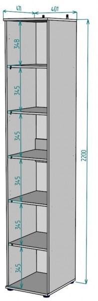 Шкаф Ольга H59 в Губкинском - gubkinskiy.mebel24.online | фото 2