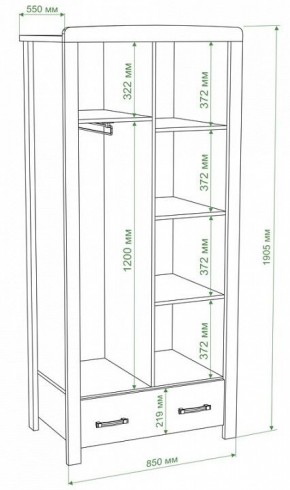 Шкаф платяной Бартоло Ш2Д в Губкинском - gubkinskiy.mebel24.online | фото 2