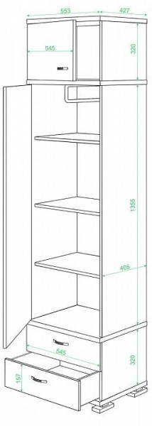 Шкаф платяной КС-10 в Губкинском - gubkinskiy.mebel24.online | фото 2