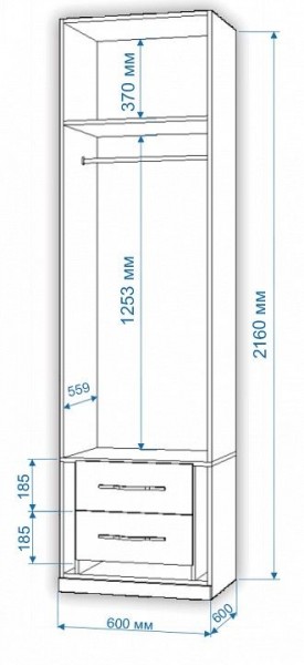 Шкаф платяной Нобиле Пл-60/60 в Губкинском - gubkinskiy.mebel24.online | фото 2