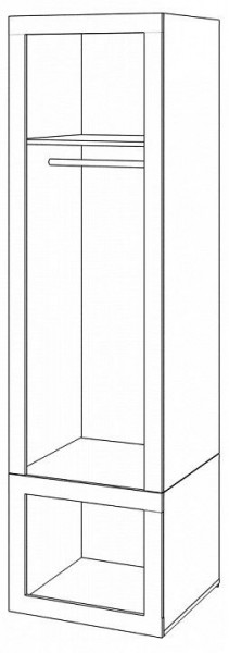 Шкаф платяной Toivo ТОЙ ШК 60/60 Д в Губкинском - gubkinskiy.mebel24.online | фото 2