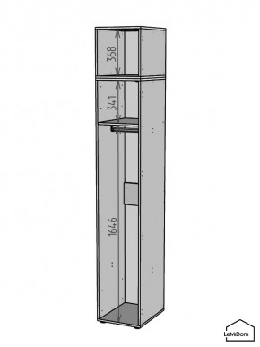 Шкаф с антресолью Linnea MHR-1A-1 2450х400х510 (ДВ-М 11.1.25) в Губкинском - gubkinskiy.mebel24.online | фото 3