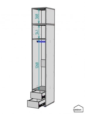 Шкаф с антресолью Linnea MHR-1A-3 2450х400х510 (ДВ-М 11.1.25) в Губкинском - gubkinskiy.mebel24.online | фото 3