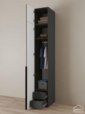 Шкаф с антресолью Linnea MHR-1A-3 2450х400х510 (Графит-М 11.1.25) в Губкинском - gubkinskiy.mebel24.online | фото 5