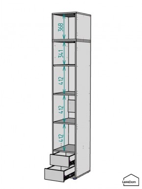 Шкаф с антресолью Linnea MHR-1A-4 2450х400х510 (ДВ-М 11.1.25) в Губкинском - gubkinskiy.mebel24.online | фото 3