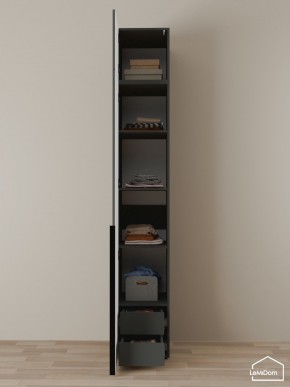 Шкаф с антресолью Linnea MHR-1A-4 2450х400х510 (Графит-М 11.1.25) в Губкинском - gubkinskiy.mebel24.online | фото 4