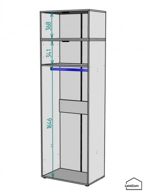Шкаф с антресолью Linnea MHR-2A-1 2450х800х510 (Графит-М 11.1.25) в Губкинском - gubkinskiy.mebel24.online | фото 3