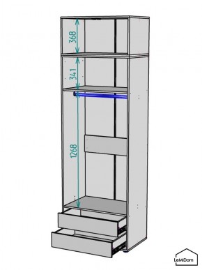 Шкаф с антресолью Linnea MHR-2A-3 2450х800х510 (Графит-М 11.1.25) в Губкинском - gubkinskiy.mebel24.online | фото 3