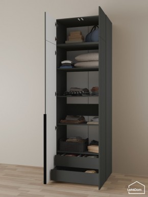 Шкаф с антресолью Linnea MHR-2A-3 2450х800х510 (Графит-М 11.1.25) в Губкинском - gubkinskiy.mebel24.online | фото 6