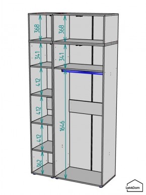 Шкаф с антресолью Linnea MHR-3POA-1 2450х1200х510 (Белый-М 11.1.2) в Губкинском - gubkinskiy.mebel24.online | фото 3
