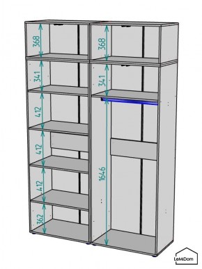 Шкаф с антресолью Linnea MHR-4A-1 2450х1600х510 (ДВ-М 11.1.25) в Губкинском - gubkinskiy.mebel24.online | фото 3