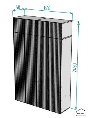 Шкаф с антресолью Linnea MHR-4A-2 2450х1600х510 (Графит-М 11.1.25) в Губкинском - gubkinskiy.mebel24.online | фото 2