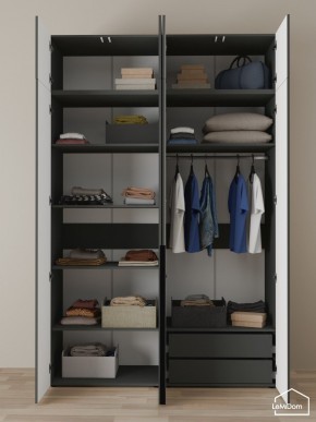 Шкаф с антресолью Linnea MHR-4A-2 2450х1600х510 (Графит-М 11.1.25) в Губкинском - gubkinskiy.mebel24.online | фото 5