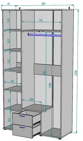 Шкаф с зеркалом Ольга H54_M в Губкинском - gubkinskiy.mebel24.online | фото 2