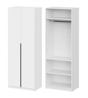 Шкаф ШК-5 + 2 полки (800) Белый текстурный в Губкинском - gubkinskiy.mebel24.online | фото