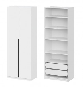 Шкаф ШК-5 + 4 полки + ящики (800) Белый текстурный в Губкинском - gubkinskiy.mebel24.online | фото 1