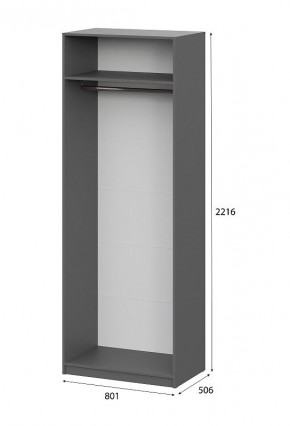 Шкаф ШК-5 (800) Графит серый в Губкинском - gubkinskiy.mebel24.online | фото 5