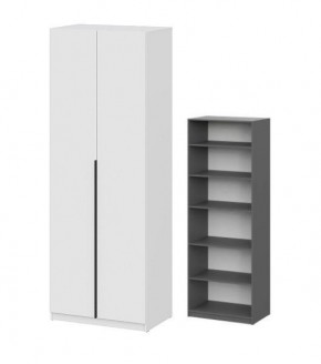 Шкаф ШК-5 + 4 полки (800) Белый текстурный в Губкинском - gubkinskiy.mebel24.online | фото 2