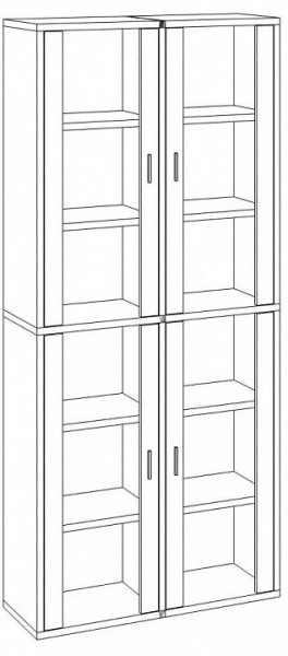 Шкаф-витрина Домино СУ(ш2в2)+4ФС в Губкинском - gubkinskiy.mebel24.online | фото 2