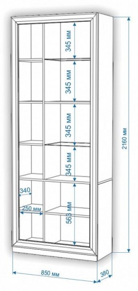 Шкаф-витрина Нобиле ШВтВ-ФСД-БЯН в Губкинском - gubkinskiy.mebel24.online | фото 3