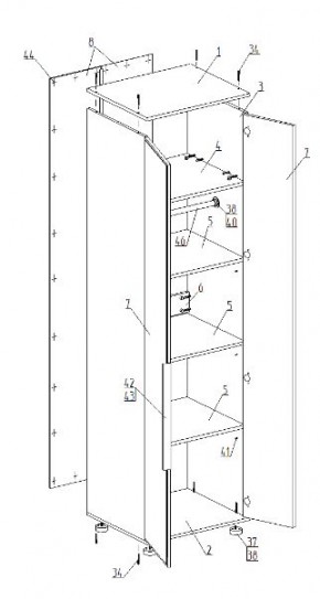 Спальный гарнитур "Лео" (модульный) в Губкинском - gubkinskiy.mebel24.online | фото 11