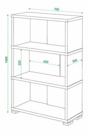 Стеллаж книжный Домино нельсон СБ-10_3 в Губкинском - gubkinskiy.mebel24.online | фото 3