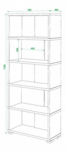 Стеллаж книжный Домино нельсон СБ-10_5 в Губкинском - gubkinskiy.mebel24.online | фото 3
