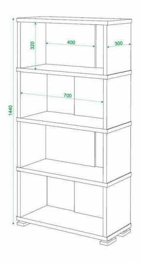 Стеллаж книжный Домино СБ-10_4 в Губкинском - gubkinskiy.mebel24.online | фото 3
