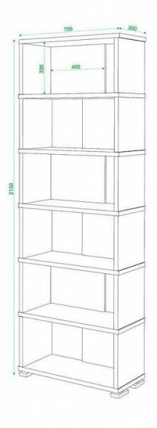 Стеллаж книжный Домино СБ-10_6 в Губкинском - gubkinskiy.mebel24.online | фото 2