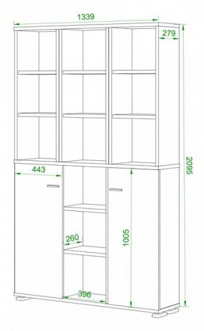 Стеллаж комбинированный Домино нельсон ПУ-40-6 в Губкинском - gubkinskiy.mebel24.online | фото 2